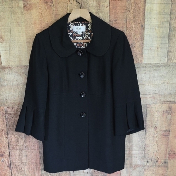 Le Suit Black Pea Coat EUC - Picture 14 of 14